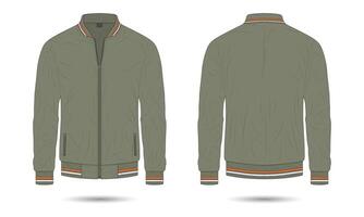 Bomber jacket mockup front and back view vector