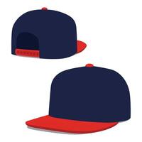 Snapback hat mockup front and back view vector