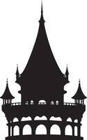 Silhouette of a pagoda on a white background vector