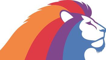 The lion logo is colorful and colorful vector