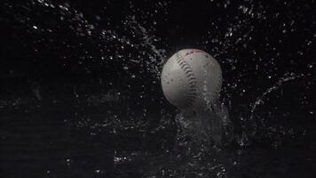 Super Slow Motion Shot of baseball ball and bat at 1000 fps. Waterfall at 1000 frames per second. Sport concept super slow motion shot on high speed camera 1000 fps. video