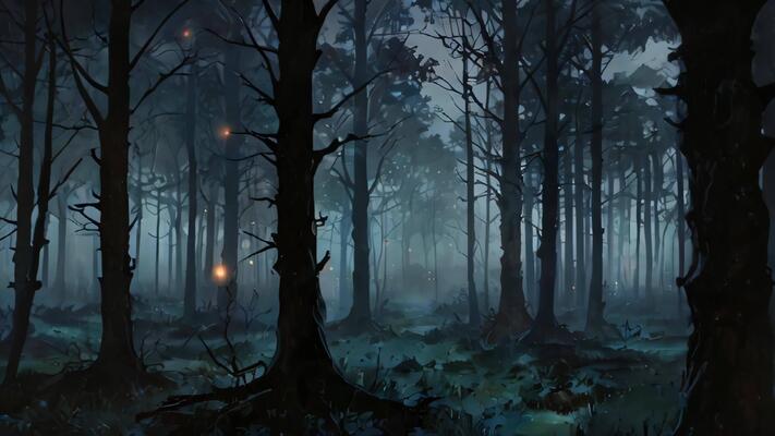 Forest At Night Stock Video Footage for Free Download