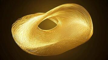A Stunning Golden Abstract Sculpture Featuring Fluid and Captivating Artistic Shapes video