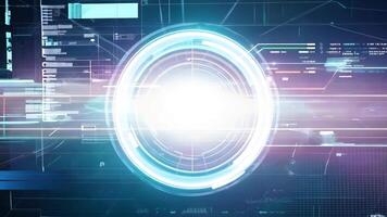 Futuristic Digital Interface with Circular Elements and Data Visualizations for a modern experience video