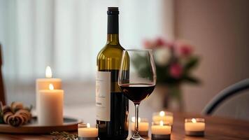 wine and candles on a table video