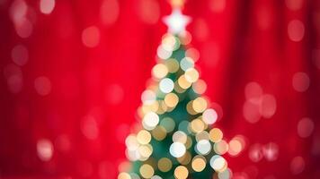 A beautifully blurred Christmas tree with bokeh lights, creating a warm and festive holiday mood. video