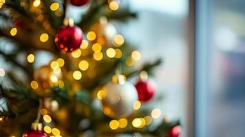 Blurred Christmas Lights on Tree video