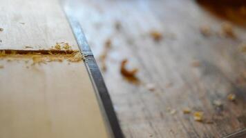 Chisel working in close up video