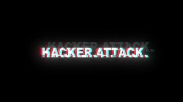 HACKER ATTACK glitch notification. video