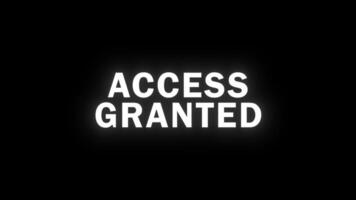 ACCESS GRANTED Animation with Glitch Effect video