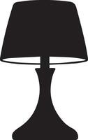 A black and white illustration of a lamp vector