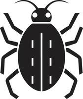 A black and white bug icon on a white background vector