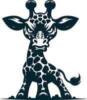 An angry giraffe vector