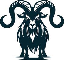 The ram is standing with its horns up vector