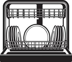 Dishwasher icon on white background vector