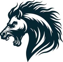 A horse head with a mane and a mane vector