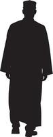 A silhouette of a man in a robe vector