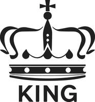 The word king is in the middle of a crown vector