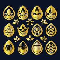 Stylish almond logo collection, almond emblem designs, contemporary nut graphics, bold almond branding, black almond icons vector