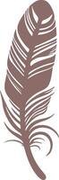 Feather silhouette imagery, bird wing element, artistic feather outline, elegant nature symbol vector
