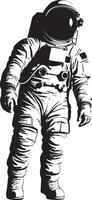 Silhouette of an astronaut, outer space imagery, space suit profile, celestial figure representation vector