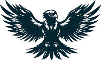An eagle with wings spread out on a white background vector
