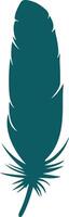 Silhouette of bird feather, delicate feather design, nature-inspired graphic, avian ornament illustration vector