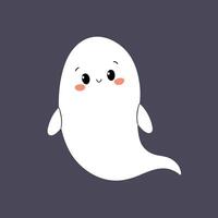 Cute little ghost in flat style. vector