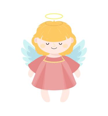 Cute angel in a dress. Isolated on a white background.