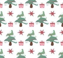 Christmas tree seamless pattern. Repeating pattern for fabric, gift wrap, backgrounds, cards, scrapbook paper and more. vector