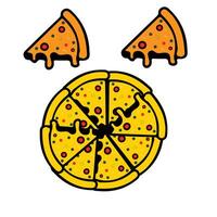 pizza design custom fast food, vegetable, cook tomatoes white background vector