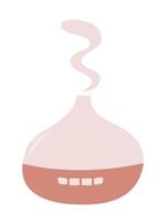 Electric aroma diffuser flat illustration. Humidifier diffuser on white background vector
