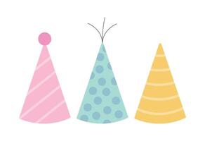 Party hats flat set vector