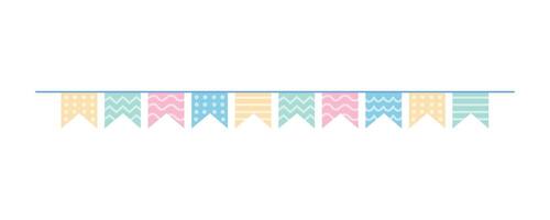 Pastel colors garland with flags for party decoration vector