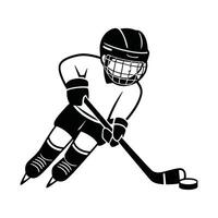 Illustration of Ice Hockey Player in Action vector