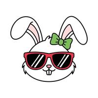 Cool Bunny with Sunglasses and Bow vector