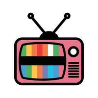 Retro TV with colorful screen illustration vector