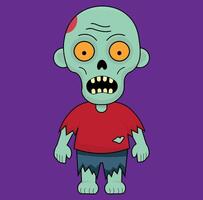 Zombie illustration, with torn clothes, and in shades of green, yellow eyes, for designer backgrounds vector