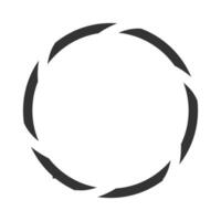 Circular abstract icon with dynamic design. Black and white illustration perfect for logos, tech, and modern design. vector