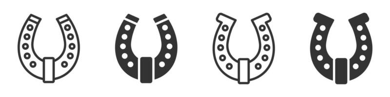 Set of simple and bold horseshoe icons, representing luck or western themes. illustration. vector