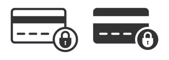 Credit card icons with padlock symbol, representing secure payment or online security. illustration. vector