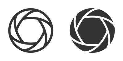 Stylish camera aperture icons in black and white. illustration suitable for photo, lens, and graphic design projects. vector