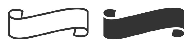 Set of ribbon banner icons in black and white. illustration suitable for labels, logos, and decorative designs. vector