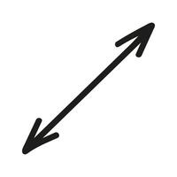 Doodle double-sided arrow Illustration. Hand drawn element vector