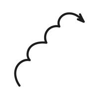 Doodle arrow Illustration with waves. Hand drawn element vector