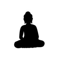 Buddha silhouette on white background vector