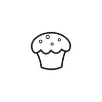 Muffin hand drawn outline doodle icon. Sketch illustration of muffin for print, web, mobile and infographics isolated on white background. vector