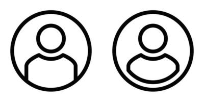 Two user profile icons in minimalist design, ideal for digital avatars, account management, or online identity representation in web interfaces. Editable stroke. vector