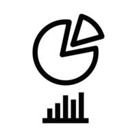 Minimalist line of a pie chart and bar graph, symbolizing data analysis, statistics, and financial reports. Ideal for business, marketing, and presentation themes. Editable stroke. vector