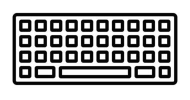 Minimalist keyboard icon in line style, perfect for representing typing, computers, technology, and digital communication in office or tech designs. Editable stroke. vector